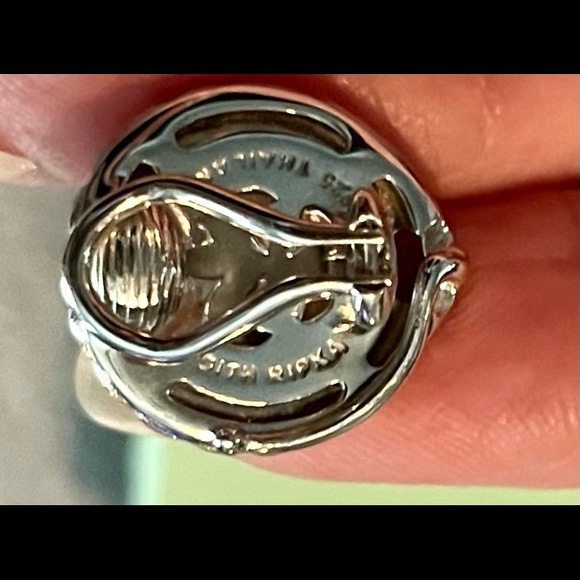 Judith Ripka Blue Mabe Pearl and Blue Topaz Clip Earrings - Picture 7 of 7